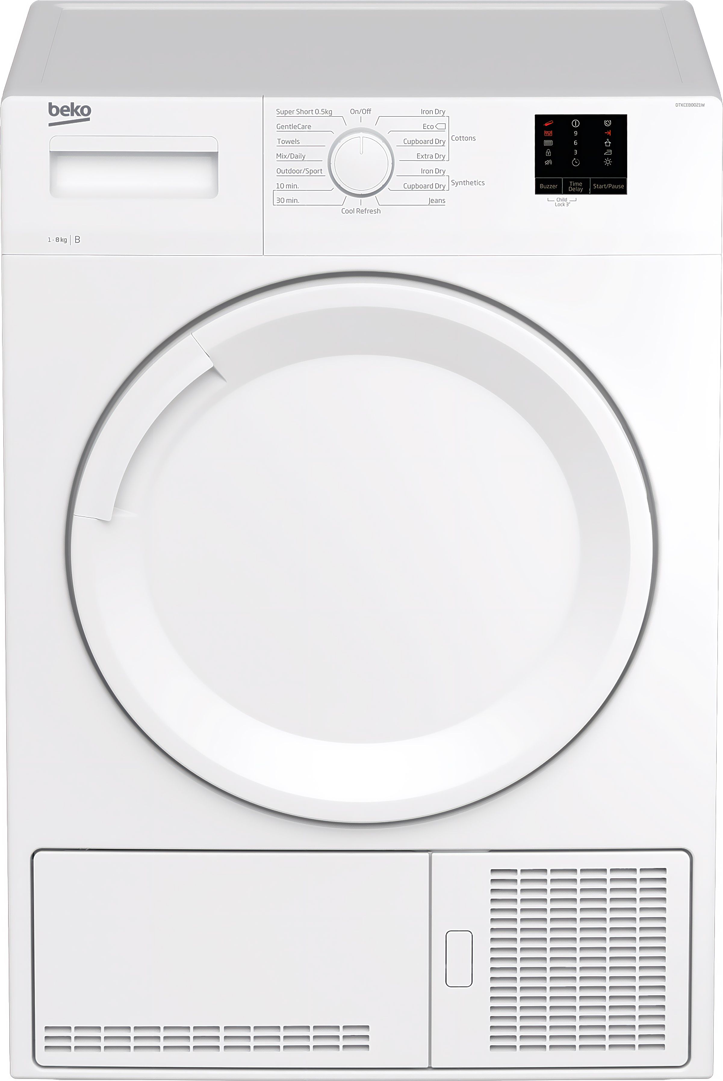 Beko DTKCE80021W 8Kg Condenser Tumble Dryer - White - B Rated, White